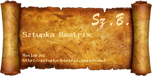 Sztupka Beatrix névjegykártya